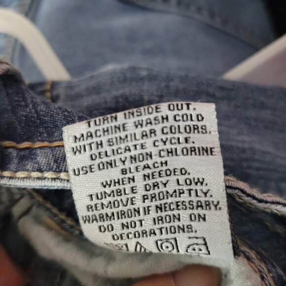 Wallflower Jeans Embellished Denim Junior 5 rhinestone embroidered distressed - Picture 7 of 9